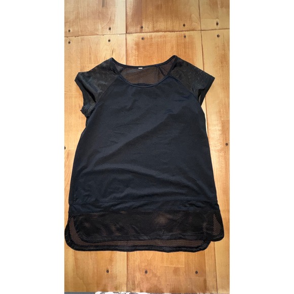 Champion Tops - Champion Womens Black Mesh Panel Activewear Short Sleeve Workout Top Tee Small‎